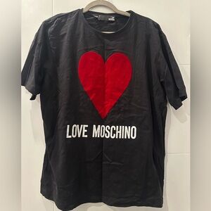 Love Moschino Black Tee with Red Heart Design